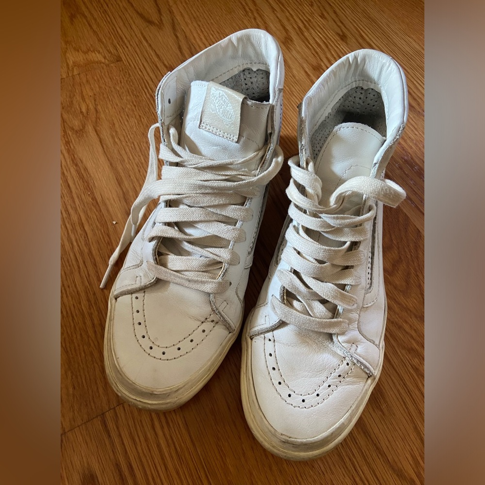 Vans SK8-HI Slim Cutout Square Perf Leather Shoes High Tops